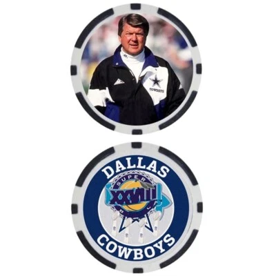 JIMMY JOHNSON - COWBOYS SUPER BOWL XXVIII - POKER CHIP - Image 1 of 2