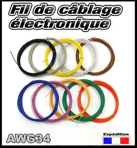 awg34/5# fil câblage modélisme Ø0,5mm bobine de 5m -- plusieurs couleurs dispo - Zdjęcie 1 z 12