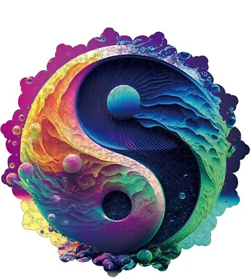 Mys Aurora - Rompecabezas de madera - 200 piezas - Yin Yang púrpura (nuevo en plástico) Foto 1 de 4