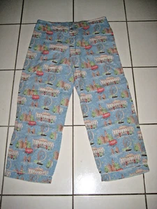Cath Kidston PJ Pajama Pants England Landmarks Buckingham Palace Lounge Size M - Picture 1 of 7