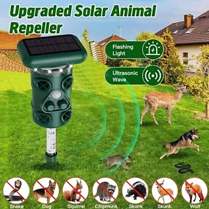Animal Repellent Deterrent Devices Outdoor Solar Repeller with Flashing Light - Picture 1 of 13