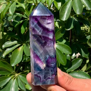 295g Natürliche Farbe Fluorit Kristall Obelisk Kristallstab Heilstab - Bild 1 von 13