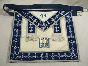 Vintage Freemason Masonic Apron White Blue Holy Bible 44 - Picture 1 of 7