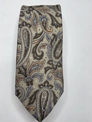 Vintage Silk Mens Neck Tie Jesters Paisley￼ Floral Tectured Multicolored Formal - Image 1 of 4