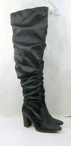 NEW  Black 4"BLOCK High Heel Pointy Toe Over Knee Sexy Boots  WOMEN Size 9