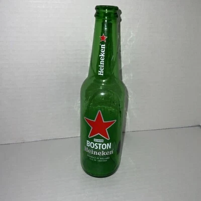 Коллекционная мужская, пещерная пивная бутылка Heineken пустая бутылка 9 дюймов Бостон, Массачусетс - Изображение 1 из 3