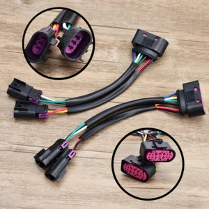 2x Conversion Harnesses Quad Housing To Projector Headlight For 09-18 Dodge Ram - Picture 1 of 15