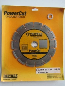 Partner PowerCut 7"" x 0,100 x dia-5/8"" borde segmentado hoja de diamante concreto seco húmedo - Imagen 1 de 3