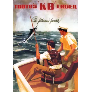 Tooths KB Lager Art Print – Game Fishing – Iconic Pub Art 1930s – 3 sizes Poster - Picture 1 of 5
