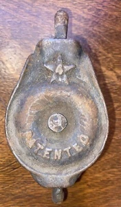Vintage 4 Star All Metal Pulley With Hook 6 1/4" Overall Length Triple Block - Picture 1 of 4