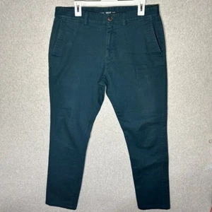 Old Navy Men's Ultimate Slim Slacks 34x34 Jewel-Tone Dark Bluish Green - Picture 1 of 6