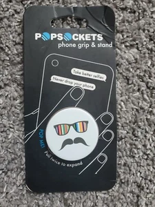 PopSockets Single Phone Grip Phone Holder Mustache - Picture 1 of 1