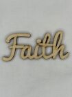 Custom Laser Cut Unfinished Uppercase Faith Word Shape Wood Craft Cutout