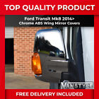 For Ford Transit Mk8 14> Chrome Door Wing Mirror Covers Trim Set Surround Silver