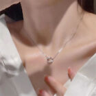 Mobius Intertwined Round Zirconia Couple Necklace Clavicle Chain Light Luxury