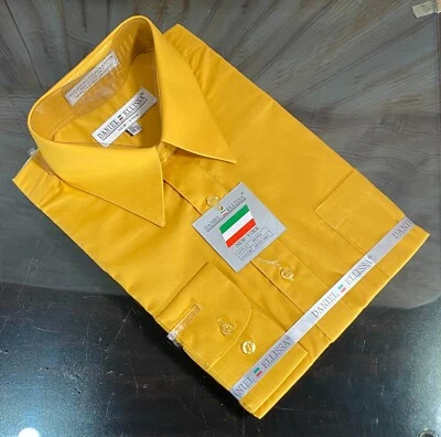 Мужская рубашка Daniel Ellissa 15,5 34/35 горчичное платье с откидными манжетами на заказ - Изображение 1 из 4