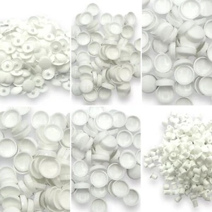 White Screw Pozi Phillips Cover Caps Snap On Gloss Matt Bifix 5mm Holefix - Picture 1 of 12