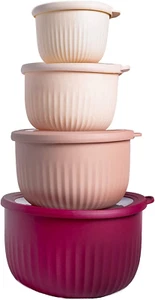 Prep Bowls with Lids- Wide and Deep Nesting Plastic Small Mixing Bowl Set with L - Picture 1 of 12