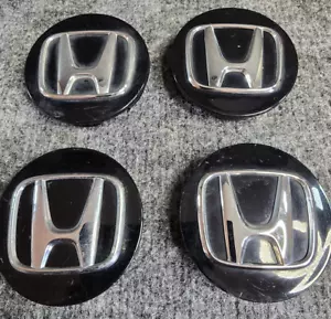 (4) Honda OEM Black Plastic 2 3/4" 2.75" Wheel Center Cap Hub Dust PS+PPE #89 - Picture 1 of 8