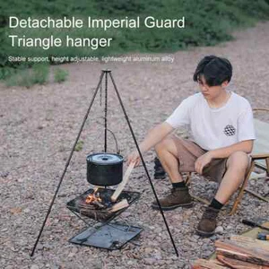 Camping Bonfire Tripod Aluminum Alloy Cooking Pot Tool Detachable Stand Triangle - Picture 1 of 15