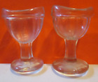 VINTAGE LOT OF 2 SET Clear Glass Eye Wash Vintage Cups NUMBER 11 AND 14