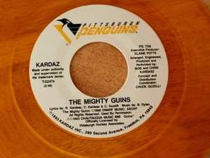 KARDAZ~THE MIGHTY GUINS~MINT YELLOW WAX~PITTSBURGH PENGUINS THEME SONG~~ NOVELTY - Picture 1 of 1