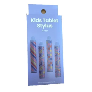 Kids Tablet Stylus Pen 4-Pack Crayon Style for Tablets - Picture 1 of 2