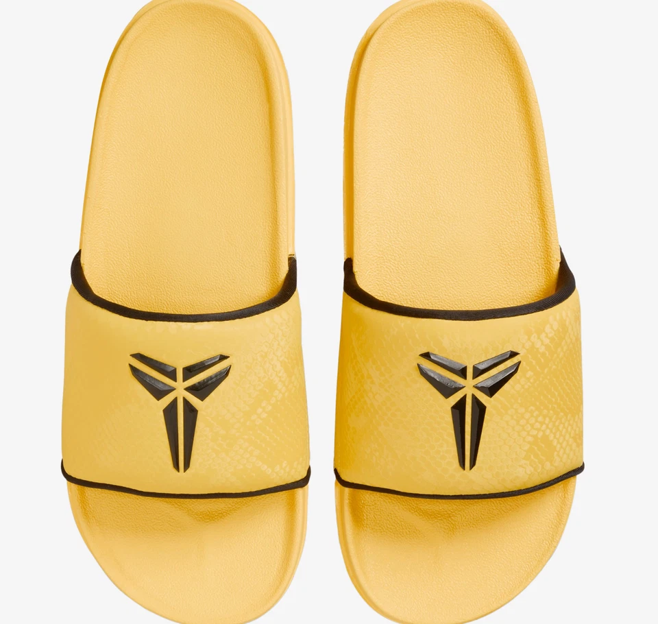 Nike Kobe Off Court Slides-Amarillo Relámpago-Negro Logo Mamba-Para hombres Talla 8-NUEVO EN CAJA Foto 1 de 4
