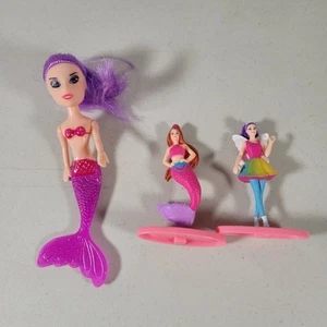 Disney The Little Mermaid Figures Lot Ariel 3" to 5.5" Tall 2 with Stands Mattel - Picture 1 of 7
