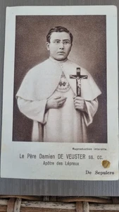 Andachtsbild Heiliger P. Damien de Veuster – Apostel der Leprakranken – ca. 19. - Bild 1 von 6