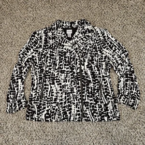 Chicos Jacke Gr. 2 oder 12 dunkelbraun & cremeweiß 2 Reißverschlusstaschen gefüttert Moto Style - Bild 1 von 13