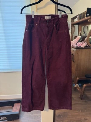 Pantalones GAP Púrpura Uva Pana Pierna Ancha Tiro Alto Talla 2P/26 Foto 1 de 3