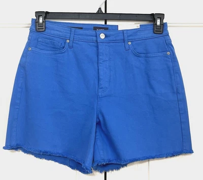 NWT NYDJ size 12 Greek Sea blue Fray hem jean Shorts women's - Image 1 of 4