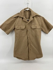 Vintage 1970's US Army Khaki Button Up Shirts Mens Extra Small Twill - Picture 1 of 5