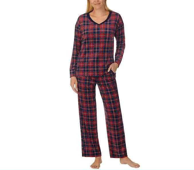 Nautica Women's Size XXL 2 Piece Silky Stretch Fleece V-Neck Long Sleeve