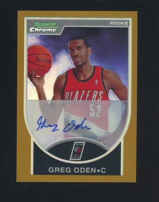 Bowman 2007-08 cromo refractor dorado #152 Greg Oden radiocontrol novato automático 42/50 Foto 1 de 2