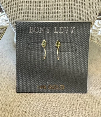 Bony Levy 14k Yellow Gold And Peridot Stone Drop Earrings - New With Tags - Image 1 of 4