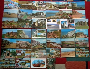 40 VINTAGE POSTCARDS 1950s on SUSSEX HASTINGS EASTbOURNE BRIGHTON BEXHILL BOGNOR - Picture 1 of 11