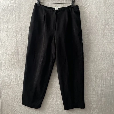 Norton Mcnaughton Woman Dress Pants Black Petites 12 Striped Zip Button Straight - Image 1 of 4