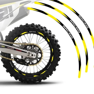 Amarillo 21 pulgadas. Calcomanía adhesiva de llanta de 18" para moto de cross R01 para Suzuki DR200S 20 21 22 23 Foto 1 de 4