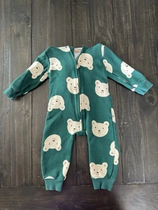 Carters 1 Pezzo Pile Zip Sherpa Tuta con Cappuccio Bambino Taglia 12 Mesi Verde - Foto 1 di 3