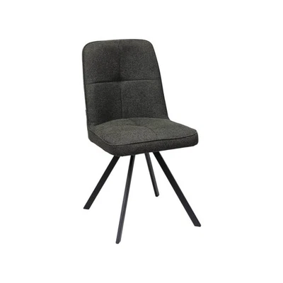 Chaise moderne Venezia en tissu gris Pieds en métal - Photo 1/4