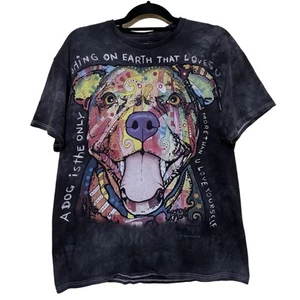 3D Tees By The Mountain Men’s L Mulitcolor Graphic Dog Love Short Sleeve Shirt - Picture 1 of 5