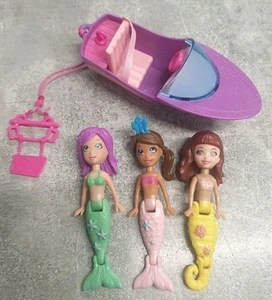 Polly Pocket Figures Mermaids x 3 Party Boat Bundle - Picture 1 of 2