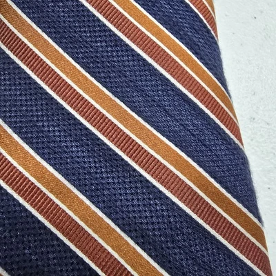 Jos A. Corbata para hombre Bank Reserve azul naranja a rayas mezcla de seda clásica  Foto 1 de 4