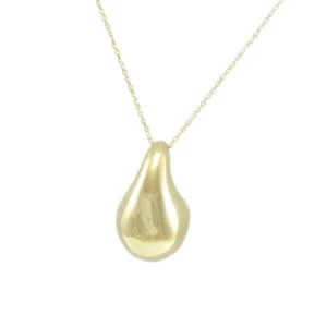 Collana donna con pendente a goccia in argento placcato oro altezza 30 mm - Foto 1 di 10