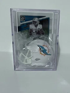 Miami Dolphins Mini Helmet Shadowbox With Tua Tagovailoa Card Donruss Optic - Picture 1 of 6