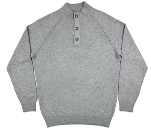Peter Millar Parkway Textured Mockneck Sweater Mens Size M Wool Cotton Gray - Picture 1 of 12