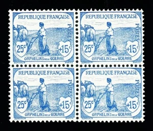 [FRANCE] 1917-19 Semi-Postal: 25¢ + 15¢ SC B6 Block-of-4 (MVLH) - Picture 1 of 2