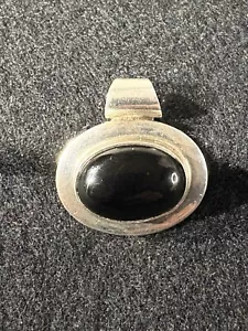 Schwarzer Onyx Sterlingsilber Dia Anhänger signiert CII Mexiko 925 Handarbeit - Bild 1 von 6